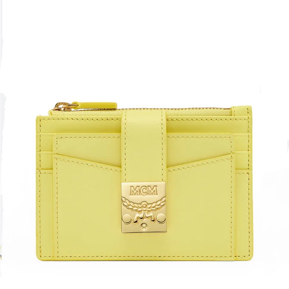 NWT MCM Patricia Zip Card Case Yellow